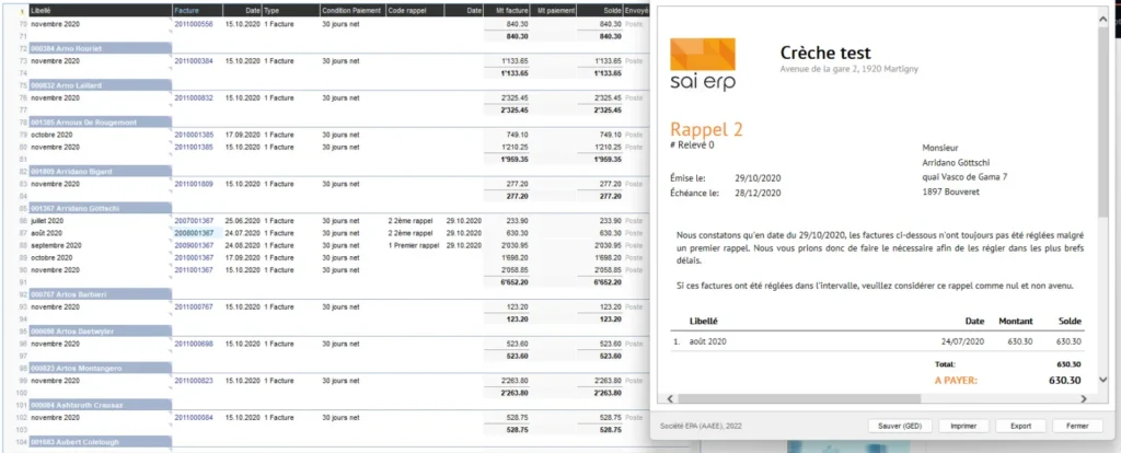 Comptabilité débiteurs de sai Finances : factures clients, TVA et suivi des postes ouverts